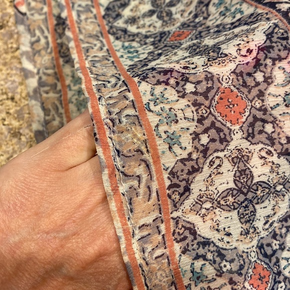 Knox Rose Pink or Peach Lightweight Top Blouse With Tassels Small - Picture 8 of 13